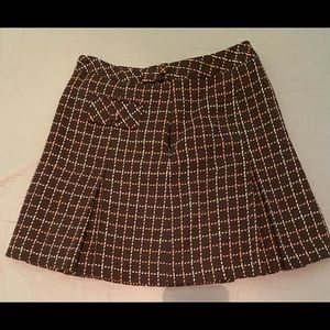 BROWN PLEATED ANN TAYLOR LOFT SKIRT 4